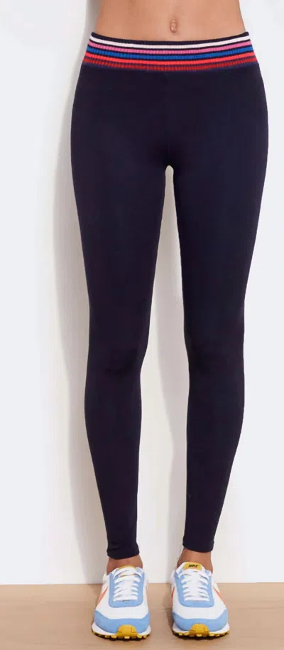 Shop Sundry Multicolor Waistband Yoga Pant In Navy In Blue
