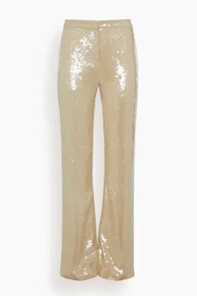 Shop Nili Lotan Yseult Sequins Pant In Khaki In Gold