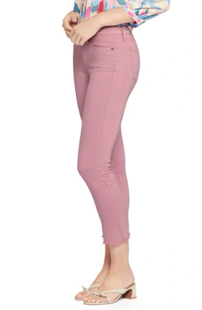 Shop Nydj Sheri Frayed Hem Slim Jeans In Vintage Pink