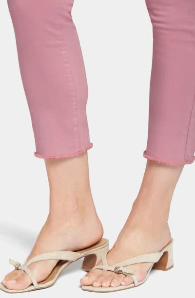 Shop Nydj Sheri Frayed Hem Slim Jeans In Vintage Pink
