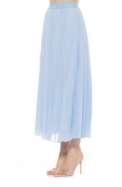 Shop Alexia Admor Kesia Midi Chiffon Pleated Skirt In Halogen Blue