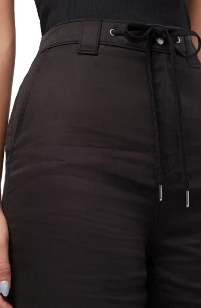 Hudson High Waist Tie Front Wide Leg Pants In Black
