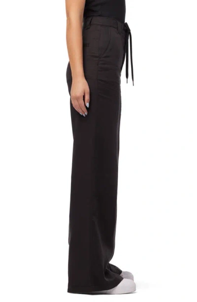 Hudson High Waist Tie Front Wide Leg Pants In Black