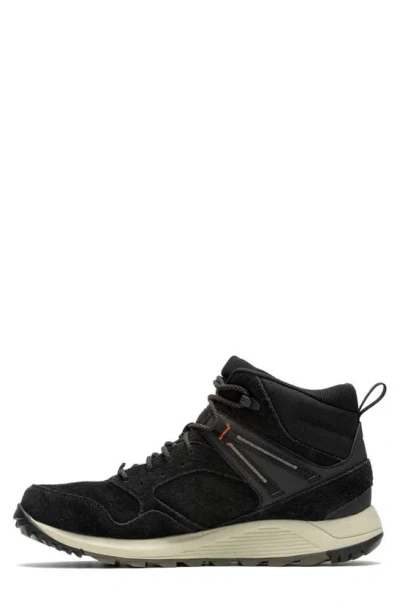 Shop Merrell Wildwood Waterproof Leather Sneaker In Black