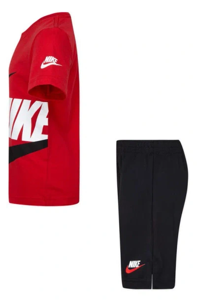 Nike Little Boys T-shirt And Cargo Shorts Set In Black/red