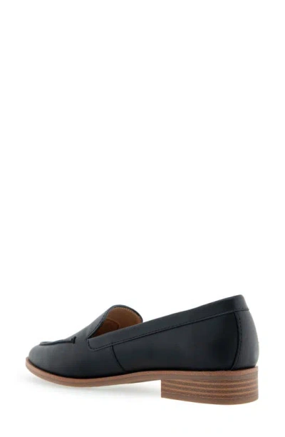 Aerosoles Everest Loafer In Black Faux Leather
