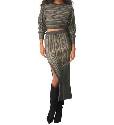 Shop Misa Gloria Skirt In Black/taupe In Green