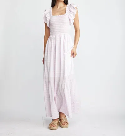 Shop Self Contrast Maisy Maxi Dress In Lavender Gingham In Pink