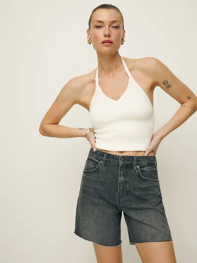 Shop Reformation Raye Mid Rise Relaxed Jean Shorts In Galveston