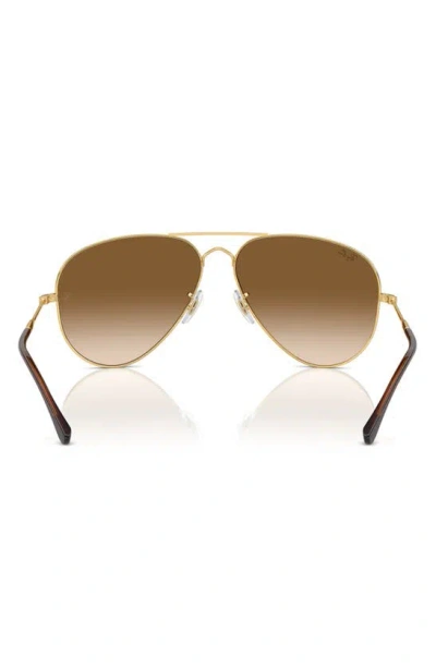 Ray Ban Old Aviator 58mm Gradient Sunglasses In Gold Flash