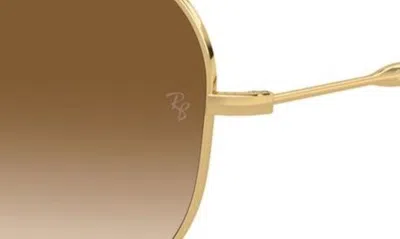 Ray Ban Old Aviator 58mm Gradient Sunglasses In Gold Flash