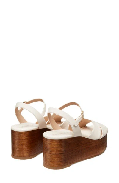 Shop Stuart Weitzman Carmen Midi Wedge Sandal In Seashell/ Walnut