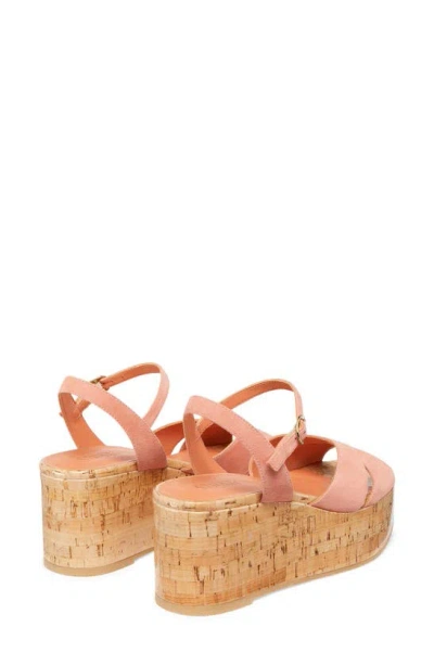 Shop Stuart Weitzman Carmen Midi Wedge Sandal In Terracotta.