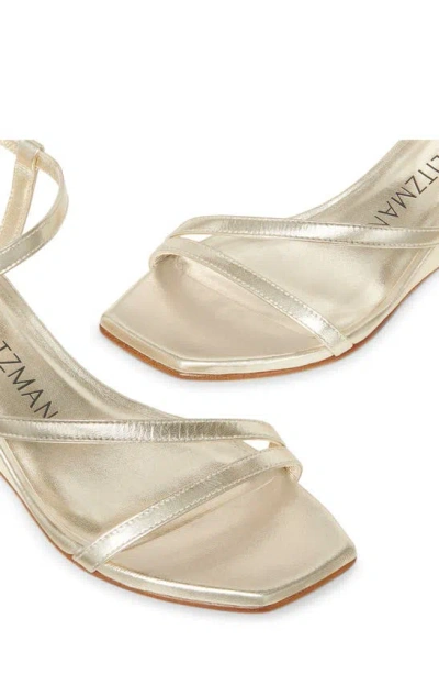 Shop Stuart Weitzman Oasis 50 Wedge Sandal In Light Gold
