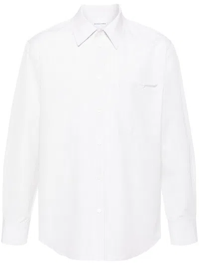 Shop Bottega Veneta White Micro-check Button-up Shirt