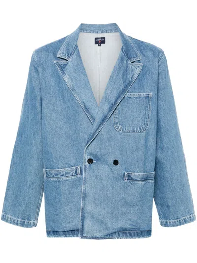 Shop Noah Ny Double-breasted Denim Jacket - Men's - Cotton In Blue