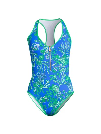 Shop Lilly Pulitzer Women's Kailanie One-piece Swimsuit In Briny Blue A Bit Salty Swim