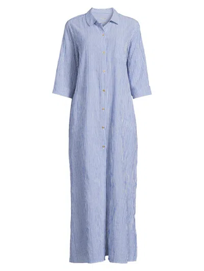 Shop Lilly Pulitzer Women's Natalie Maxi Cover-up Shirtdress In Coastal Blue