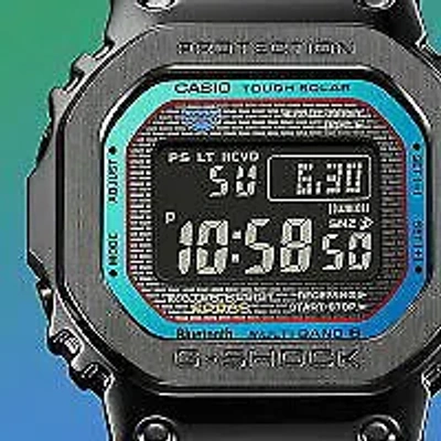 Pre-owned Casio G-shock Gmw-b5000bpc-1jf Black Metal Rainbow Men's Watch In Box