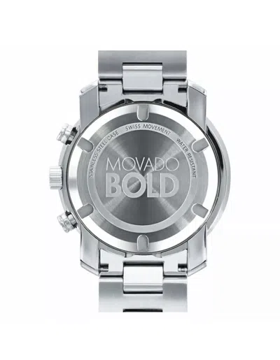 Pre-owned Movado Bold Men's Stainless Steel 44 Mm Chronograph Swiss Watch 3600276
