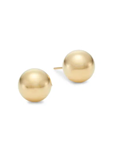 Shop Saks Fifth Avenue Women's Ball 14k Yellow Gold Stud Earrings