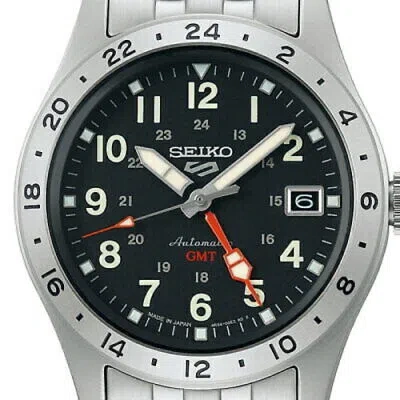 Pre-owned Seiko 5 Sports Sbsc011 Black 39.4mm Field Sports Gmt Men's Watch In Box F/s
