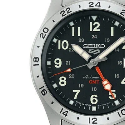 Pre-owned Seiko 5 Sports Sbsc011 Black 39.4mm Field Sports Gmt Men's Watch In Box F/s