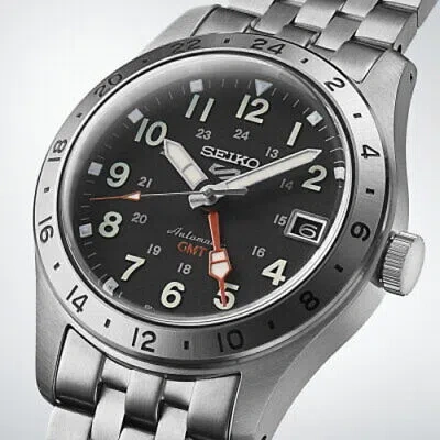 Pre-owned Seiko 5 Sports Sbsc011 Black 39.4mm Field Sports Gmt Men's Watch In Box F/s