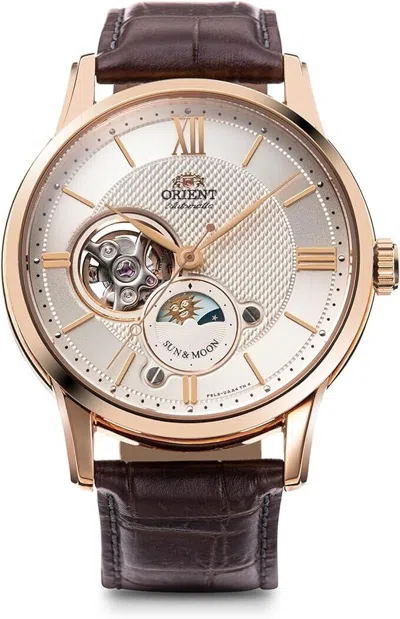 Pre-owned Orient Sun&moon Sun And Moon Automatic Classic Rn-as0002s Men's White Silver