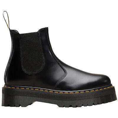 Pre-owned Dr. Martens' Dr. Martens Unisex Boots 2976 Quad Womens Mens Slip-on Ankle Leather In Black