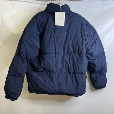 Pre-owned Madhappy Cozy Puffer Jacket Women's Size M Navy 7u49o197 In Blue