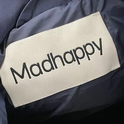 Pre-owned Madhappy Cozy Puffer Jacket Women's Size M Navy 7u49o197 In Blue
