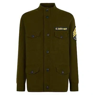 Pre-owned Mc2 Saint Barth Knitted Field Jacket With Patch In Green