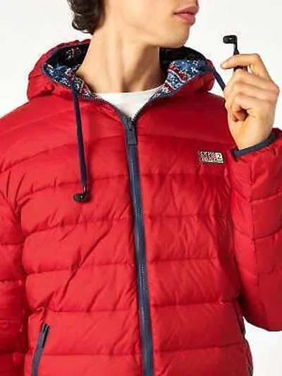 Pre-owned Mc2 Saint Barth Man Double Face Red Down Jacket