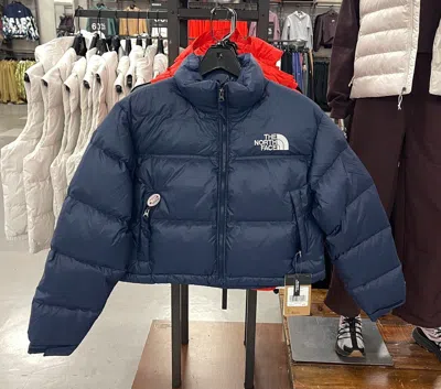 Pre-owned The North Face Womens  1996 Retro Short Nuptse Jacket -700 Down/ Summit Navy