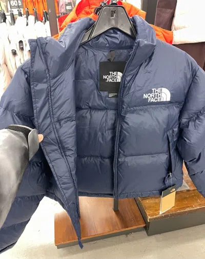 Pre-owned The North Face Womens  1996 Retro Short Nuptse Jacket -700 Down/ Summit Navy