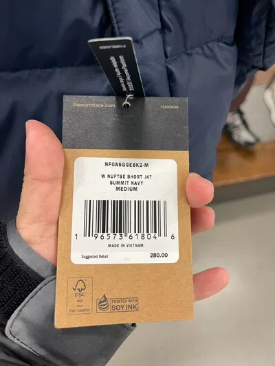 Pre-owned The North Face Womens  1996 Retro Short Nuptse Jacket -700 Down/ Summit Navy