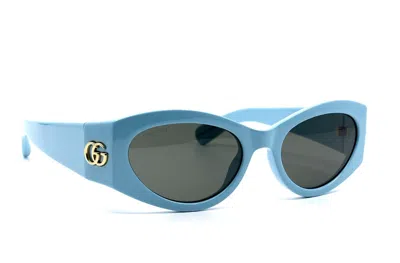 Pre-owned Gucci Gg1401s 004 Blue Grey Women's Authentic Sunglasses 53-19-130 In Gray