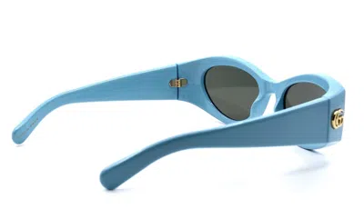 Pre-owned Gucci Gg1401s 004 Blue Grey Women's Authentic Sunglasses 53-19-130 In Gray