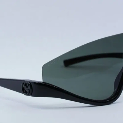 Pre-owned Gucci Gg1650s 001 Shiny Black/grey 99-1-110 Sunglasses In Gray