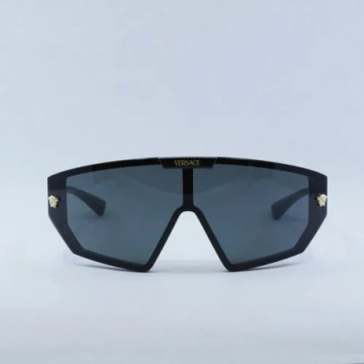 Pre-owned Versace Ve4461 Gb1/87 Black/dark Grey/mirror Gold 47-147-125 Sunglasses A... In Gray