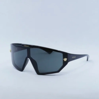 Pre-owned Versace Ve4461 Gb1/87 Black/dark Grey/mirror Gold 47-147-125 Sunglasses A... In Gray