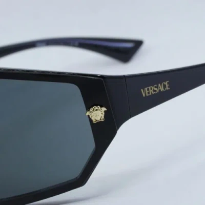Pre-owned Versace Ve4461 Gb1/87 Black/dark Grey/mirror Gold 47-147-125 Sunglasses A... In Gray