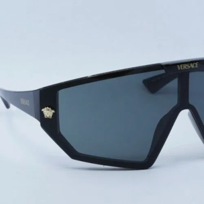 Pre-owned Versace Ve4461 Gb1/87 Black/dark Grey/mirror Gold 47-147-125 Sunglasses A... In Gray