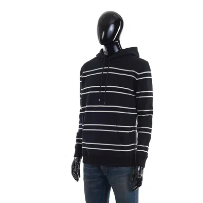 Pre-owned Saint Laurent 1250$ Black  Striped Hoodie