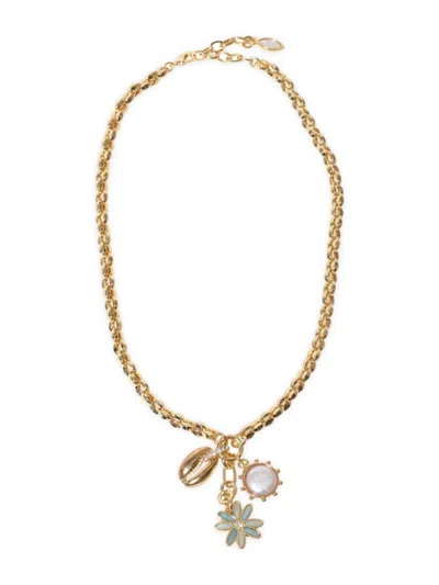 Shop Mignonne Gavigan Women's Tarik 14k-gold-plated & Multi-stone Triple Pendant Necklace