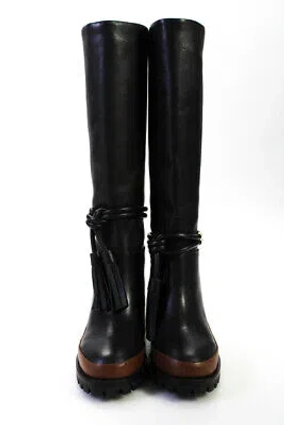ULLA JOHNSON Pre-owned Womens Cornwall Lug Sole Boots - Noir Size 35