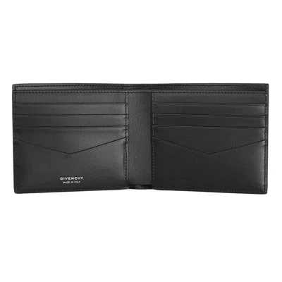 Pre-owned Givenchy Brand  Mens Black Leather Bifold Wallet Bk608nk1lq 001