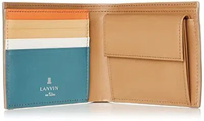 Pre-owned Lanvin [ En Bleu] Bifold Wallet Lvb Stampa Camel In Beige