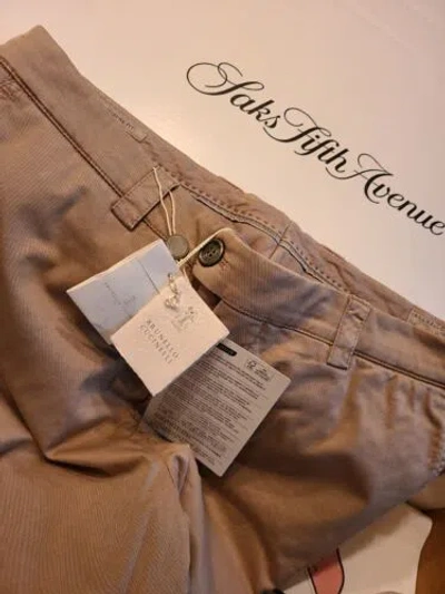 Pre-owned Brunello Cucinelli $1300  Jeans Mens Beige Size 36 Waist Pants Authentic